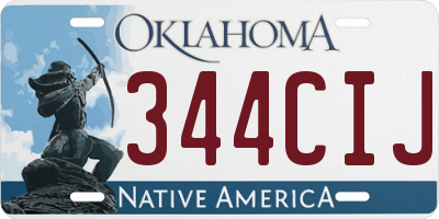 OK license plate 344CIJ