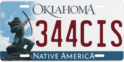 OK license plate 344CIS