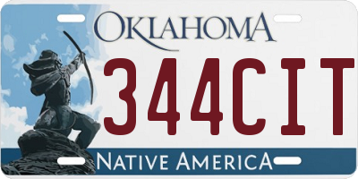 OK license plate 344CIT