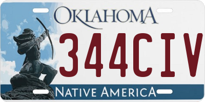 OK license plate 344CIV