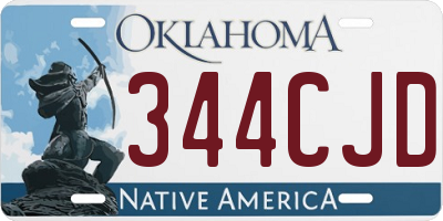OK license plate 344CJD