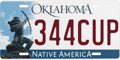 OK license plate 344CUP