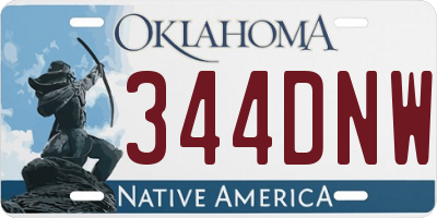 OK license plate 344DNW