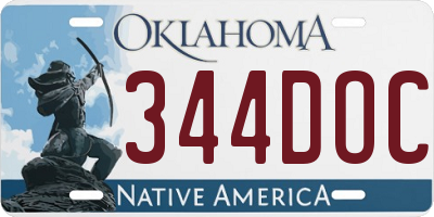 OK license plate 344DOC