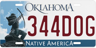OK license plate 344DOG