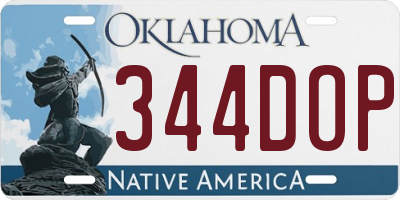 OK license plate 344DOP