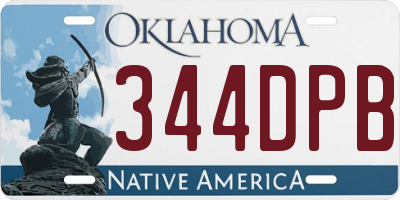 OK license plate 344DPB