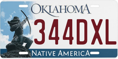 OK license plate 344DXL