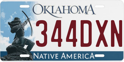 OK license plate 344DXN