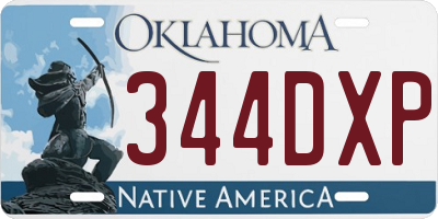 OK license plate 344DXP