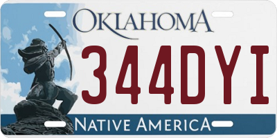 OK license plate 344DYI