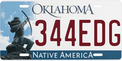 OK license plate 344EDG