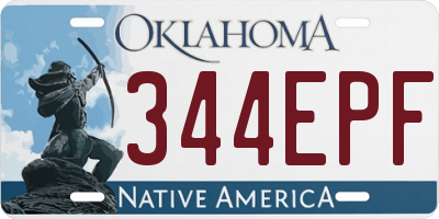 OK license plate 344EPF
