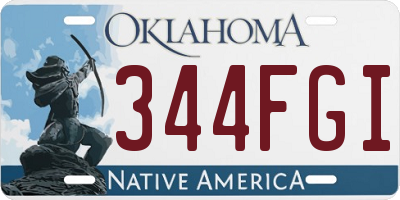 OK license plate 344FGI