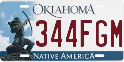 OK license plate 344FGM