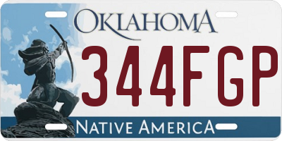 OK license plate 344FGP