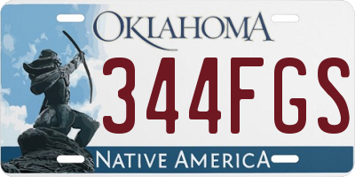 OK license plate 344FGS