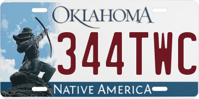 OK license plate 344TWC