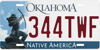 OK license plate 344TWF