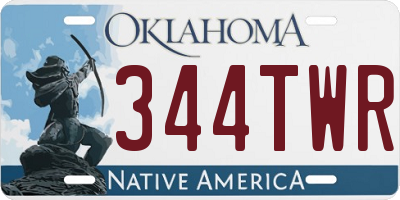 OK license plate 344TWR