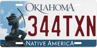OK license plate 344TXN