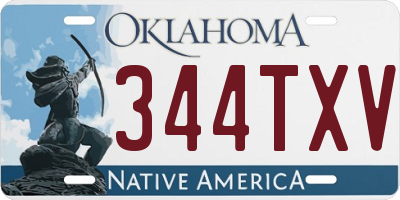 OK license plate 344TXV