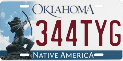 OK license plate 344TYG