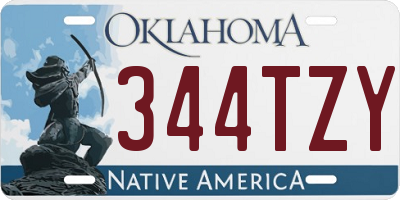 OK license plate 344TZY