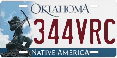 OK license plate 344VRC