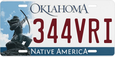 OK license plate 344VRI