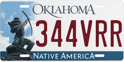 OK license plate 344VRR