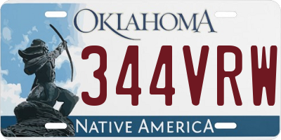 OK license plate 344VRW