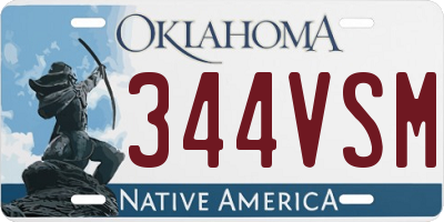 OK license plate 344VSM