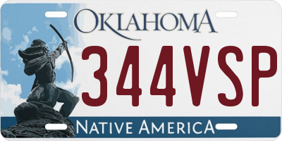 OK license plate 344VSP