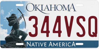 OK license plate 344VSQ