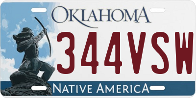 OK license plate 344VSW