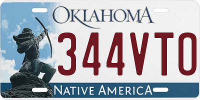 OK license plate 344VTO