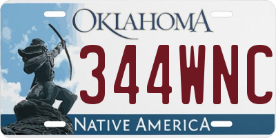 OK license plate 344WNC