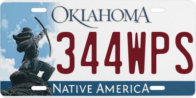 OK license plate 344WPS