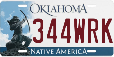 OK license plate 344WRK