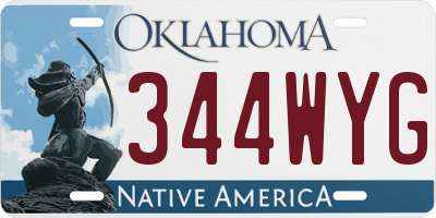 OK license plate 344WYG