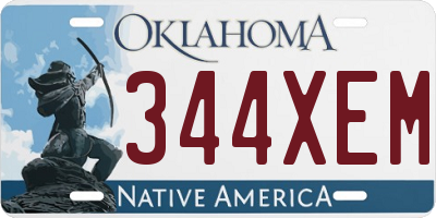 OK license plate 344XEM