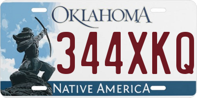 OK license plate 344XKQ
