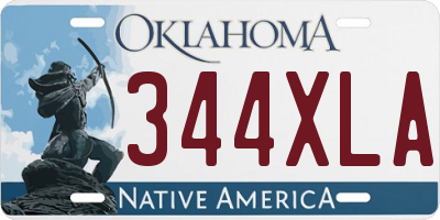 OK license plate 344XLA