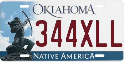 OK license plate 344XLL