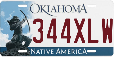 OK license plate 344XLW
