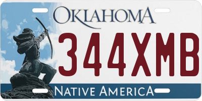 OK license plate 344XMB