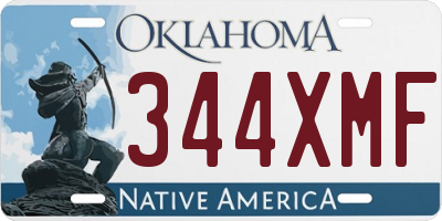 OK license plate 344XMF
