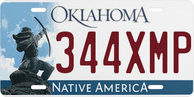OK license plate 344XMP