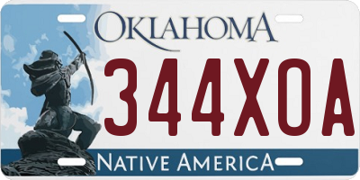 OK license plate 344XOA